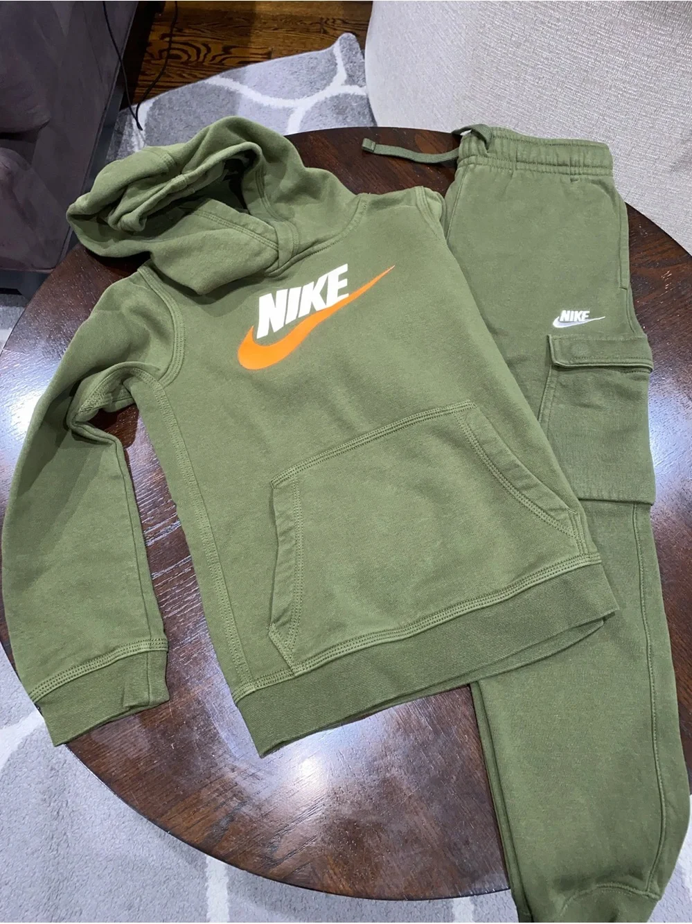 Nike Kids Olive Green Hoodie & Jogger Set